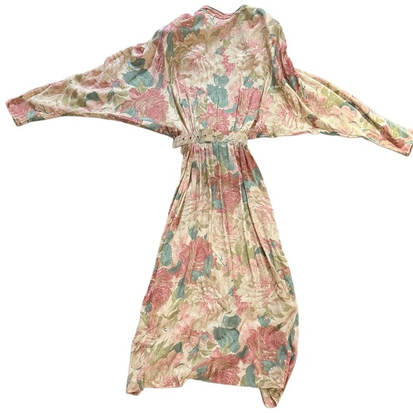 Vintage Floral Coquette Country Parisian soft girl style midi long sleeve dress - Picture 2 of 10